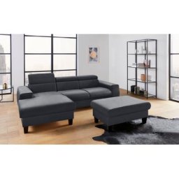COTTA Polstergarnitur Morven, (Set), Set: bestehend aus Ecksofa und Hocker, Kopfteilverstellung