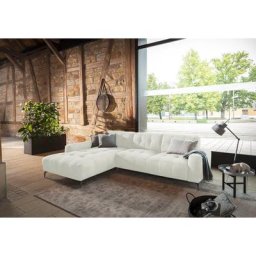 W.SCHILLIG Ecksofa wilson, Spar-Set, inklusive Hocker, mit Absteppungen, Füße Schwarz, Breite 292 cm