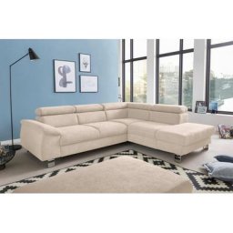COTTA Polstergarnitur Komaris, (Set), Set: bestehend aus Ecksofa und Hocker, Kopfteilverstellung