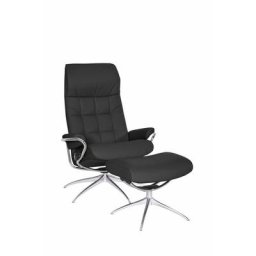 Stressless® Relaxsessel London (Set, Relaxsessel mit Hocker), mit Hocker, High Back, mit Star Base, Gestell Chrom