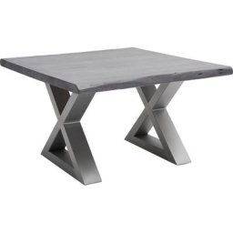 MCA furniture Couchtisch Cartagena, Couchtisch Massivholz mit Baumkante und natürlichen Rissen und Löchern