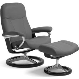 Stressless® Relaxsessel Garda (Set, Relaxsessel mit Hocker), mit Hocker, mit Signature Base, Größe M, Gestell Schwarz