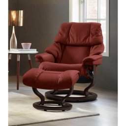Stressless® Relaxsessel Reno (Set, Relaxsessel mit Hocker), mit Hocker, mit Classic Base, Größe S, M & L, Gestell Braun