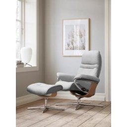 Stressless® Relaxsessel Sunrise (Set, Relaxsessel mit Hocker), mit Hocker, mit Cross Base, Größe S, M & L, Holzakzent Eiche