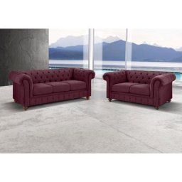 Home affaire Sitzgruppe Chesterfield, (2-tlg), Bestehend aus 2- und 3-Sitzer