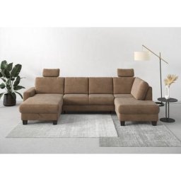 Home affaire Wohnlandschaft Summer, mit oder ohne Bettfunktion und Bettkasten, wengefarbene Holzfüße