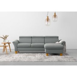Home affaire Ecksofa, wahlweise mit Bett mit klappbaren Rollen, Kasten und Kopfverstellung