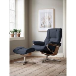 Stressless® Relaxsessel Mayfair (Set, Relaxsessel mit Hocker), mit Hocker, mit Cross Base, Größe S, M & L, Holzakzent Eiche