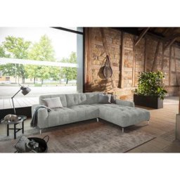 W.SCHILLIG Ecksofa wilson, Spar-Set, inklusive Hocker, mit Absteppungen, Füße Chrom glänzend, Breite 292 cm