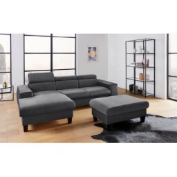 COTTA Polstergarnitur Morven, (Set), Set: bestehend aus Ecksofa und Hocker, Kopfteilverstellung