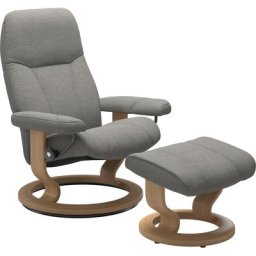 Stressless® Relaxsessel Consul (Set, Relaxsessel mit Hocker), mit Hocker, mit Classic Base, Größe L, Gestell Eiche
