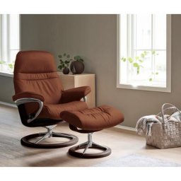 Stressless® Relaxsessel Sunrise (Set, Relaxsessel mit Hocker), mit Signature Base, Größe S, Gestell Braun