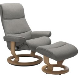 Stressless® Relaxsessel View (Set, Relaxsessel mit Hocker), mit Classic Base, Größe M,Gestell Eiche