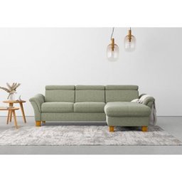 Home affaire Ecksofa, wahlweise mit Bett mit klappbaren Rollen, Kasten und Kopfverstellung