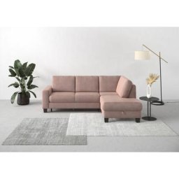 Home affaire Ecksofa Summer, mit Ottomane, mit oder ohne Bettfunktion und Bettkasten, Cord-Bezug