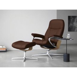 Stressless® Fußhocker Consul, mit Cross Base, Größe S, M & L, Holzakzent Eiche