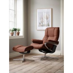 Stressless® Relaxsessel Mayfair (Set, Relaxsessel mit Hocker), mit Hocker, mit Cross Base, Größe S, M & L, Holzakzent Schwarz