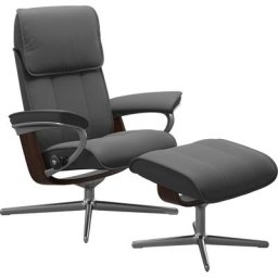 Stressless® Relaxsessel Admiral (Set, Relaxsessel inkl. Hocker), mit Cross Base, Größe M & L, Holzakzent Braun