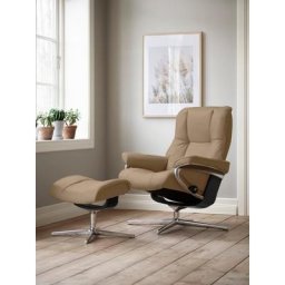 Stressless® Relaxsessel Mayfair (Set, Relaxsessel mit Hocker), mit Hocker, mit Cross Base, Größe S, M & L, Holzakzent Schwarz