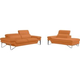 Egoitaliano Polstergarnitur Princess, Set aus 2,5 Sitzer und Ottomane, Kopfstützen manuell verstellbar
