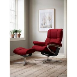 Stressless® Relaxsessel Mayfair (Set, Relaxsessel mit Hocker), mit Hocker, mit Cross Base, Größe S, M & L, Holzakzent Schwarz