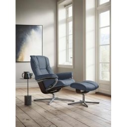 Stressless® Relaxsessel Mayfair (Set, Relaxsessel mit Hocker), mit Hocker, mit Cross Base, Größe S, M & L, Holzakzent Wenge