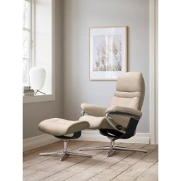 Stressless® Relaxsessel Sunrise (Set, Relaxsessel mit Hocker), mit Hocker, mit Cross Base, Größe S, M & L, Holzakzent Schwarz
