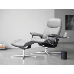 Stressless® Relaxsessel Consul (Set, Relaxsessel mit Hocker), mit Hocker, mit Cross Base, Größe S, M & L, Holzakzent Schwarz