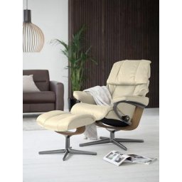 Stressless® Fußhocker Reno, mit Cross Base, Größe S, M & L, Holzakzent Eiche