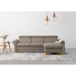 Home affaire Ecksofa, wahlweise mit Bett mit klappbaren Rollen, Kasten und Kopfverstellung