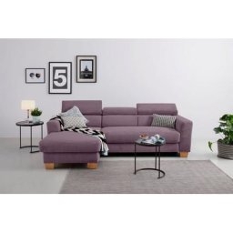 Home affaire Ecksofa, Polsterung für bis zu 140 kg pro Sitzfläche, incl. Kopfteilverstellung