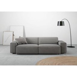 andas Big-Sofa Glimminge, besondere Kedernähte, auch in Breitcord + Easy care-Bezug, Zierkissen