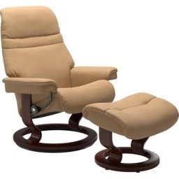Stressless® Relaxsessel Sunrise (Set, Relaxsessel mit Hocker), mit Classic Base, Größe S, Gestell Braun