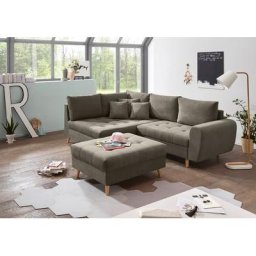 ED EXCITING DESIGN Ecksofa Alice, Set, mit Hocker, Rückenkissen, Zierkissen, frei im Raum stellbar