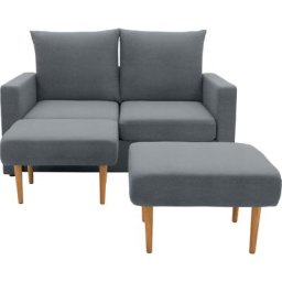DOMO collection Sofa Slunce, 3 Teile, für Outdoor geeignet, Raumwunder, 2-Sitzer mit 2 Hockern