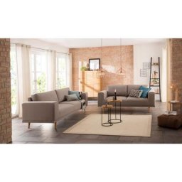 Home affaire 2-Sitzer Lasse, im scandinavischem Stil mit Holzfüßen