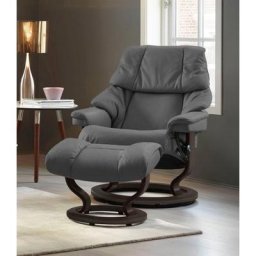 Stressless® Relaxsessel Reno (Set, Relaxsessel mit Hocker), mit Hocker, mit Classic Base, Größe S, M & L, Gestell Wenge