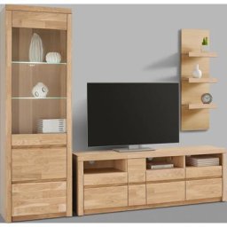 Woltra Wohnwand Silkeborg, (Set, 3-St), teilmassives Holz