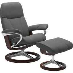 Stressless® Relaxsessel Consul (Set, Relaxsessel mit Hocker), mit Hocker, mit Signature Base, Größe L, Gestell Braun