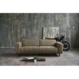 Home affaire 3-Sitzer Avila, in Lederoptik und Metall Füßen