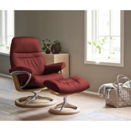 Stressless® Relaxsessel Sunrise (Set, Relaxsessel mit Hocker), mit Signature Base, Größe M, Gestell Eiche