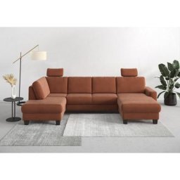 Home affaire Wohnlandschaft Summer, mit oder ohne Bettfunktion und Bettkasten, wengefarbene Holzfüße