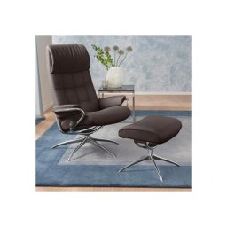 Stressless® Relaxsessel London (Set, Relaxsessel mit Hocker), mit Hocker, High Back, mit Star Base, Gestell Chrom