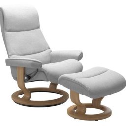 Stressless® Relaxsessel View (Set, Relaxsessel mit Hocker), mit Classic Base, Größe M,Gestell Eiche