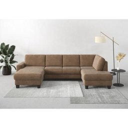 Home affaire Wohnlandschaft Summer, mit oder ohne Bettfunktion und Bettkasten, wengefarbene Holzfüße