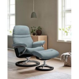 Stressless® Relaxsessel Sunrise (Set, Relaxsessel mit Hocker), mit Signature Base, Größe M, Gestell Schwarz