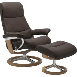 Stressless® Relaxsessel View (Set, Relaxsessel mit Hocker), mit Signature Base, Größe L,Gestell Eiche