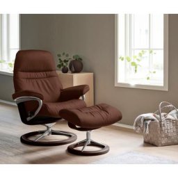 Stressless® Relaxsessel Sunrise (Set, Relaxsessel mit Hocker), mit Signature Base, Größe S, Gestell Braun