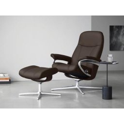 Stressless® Fußhocker Consul, mit Cross Base, Größe S, M & L, Holzakzent Braun