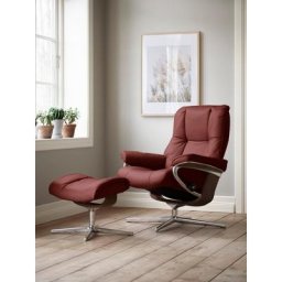 Stressless® Relaxsessel Mayfair (Set, Relaxsessel mit Hocker), mit Hocker, mit Cross Base, Größe S, M & L, Holzakzent Braun